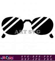 Trendy Oversized Sunglasses With White Striped Design SVG