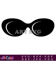 Retro Cat Eye Sunglasses With Thick Black Frame SVG