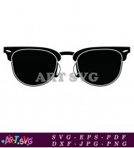 Wide Frame Sunglasses With Bold Straight Lines SVG