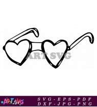 Vintage Heart Shaped Glasses Retro Eyewear Style SVG