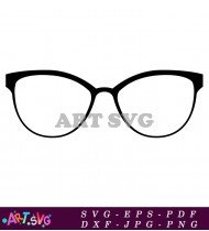 Modern Black Eyeglasses Simple Minimalist Design SVG