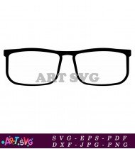 Classic Black Frame Eyeglasses Vintage Look SVG