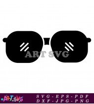 Black Frame Sunglasses With Double Slashes In Lenses SVG