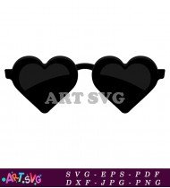 Classic Sunglasses With Heart Shaped Frames And Lenses SVG