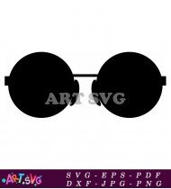 Fashionable Oval Shaped Sunglasses With White Background SVG