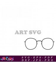 Round Glasses Stylish Vintage Design Trendy Eyewear SVG