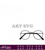 Stylish Round Glasses Vintage Design Trendy Eyewear SVG