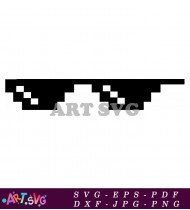 Pixelated Eyeglasses Sunglasses Cartoon Illustration Design SVG