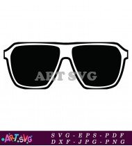 Black And White Silhouette Of Eyeglasses SVG