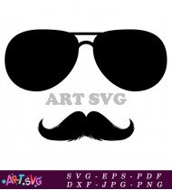 Cool Hipster Mustache Glasses Retro Illustration SVG