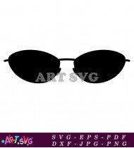 Fashionable Black Round Sunglasses With Clear Lens SVG 1