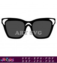 Stylish Black Sunglasses Design With Rounded Frame SVG