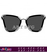 Black Oversized Aviator Sunglasses With Sharp Lens SVG