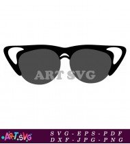 Stylish Black Oval Frame Sunglasses With Clear Lens SVG