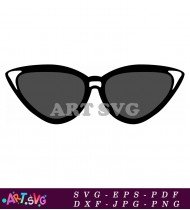 Fashionable Black Round Sunglasses With Clear Lens SVG 2