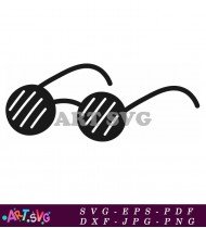 Sunglasses Round Black Frame For All Styles SVG