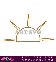 Abstract Sun Illustration With Golden Rays Clipart SVG