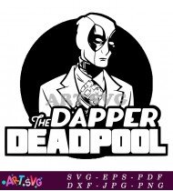 Deadpool Dappers In Black And White Design SVG