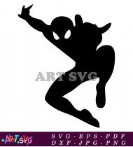 Spider Man Character Silhouette In Black SVG 1