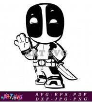 Black And White Deadpool Character SVG 1