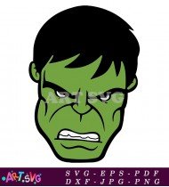 Hulk Face Close Up With Angry Expression SVG