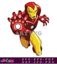 Iron Man Superhero Cartoon Clip Art Vector SVG