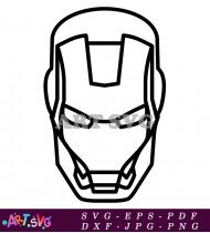 Iron Man Silhouette Vector Illustration Face SVG