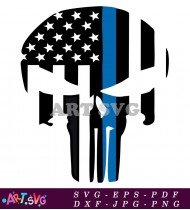 Punisher Skull American Flag Patriotic Design SVG 7