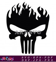 The Punisher Skull Logo Flames Graphic SVG