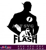 Flash Superhero Running Illustration Logo SVG