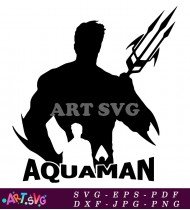 Aquaman Silhouette Minimalist Illustration For Fans SVG