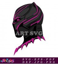 Black Panther Silhouette Superhero Head Design SVG