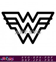 Wonder Woman Logo Silhouette In Classic Style SVG