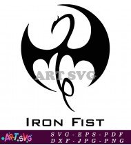 Iron Fist Logo Dragon Symbol Design Graphic SVG 1