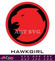 Hawkgirl Logo Red And Black Superhero Design SVG 1