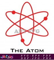 The Atom Symbol Superhero Logo Design Graphic SVG 1