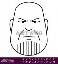 Thanos Face Marvel Comic Book Character SVG 1