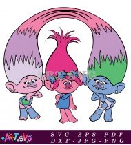 Poppy Troll Hair Cute Cartoon Movie SVG 10