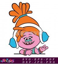 Cartoon Happy Female Troll Character Clipart SVG