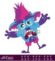 Funny Trolls Character Hair Blue Funny SVG 1