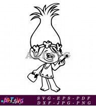 Funny Trolls Character Hair Girl SVG 4