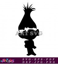 Silhouette Of A Cute Troll Smiling Printable SVG