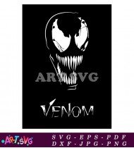 Venom Superhero Face Icon Design Vector Template SVG