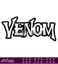 Black And White Comic Book Venom Art SVG