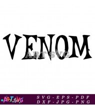 Bold Black Venom Art Text Illustration SVG