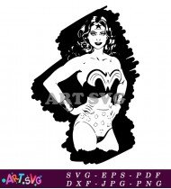 Wonder Woman Vintage Cartoon Drawing Pose SVG