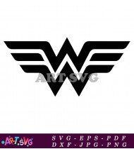 Wonder Woman Logo Black And White SVG 1