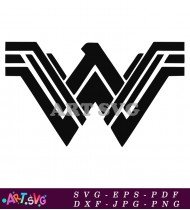 Wonder Woman Logo Black And White SVG 2