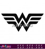 Wonder Woman Logo Black and White Design SVG