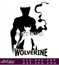 Wolverine Superhero Silhouette Vector Clipart SVG